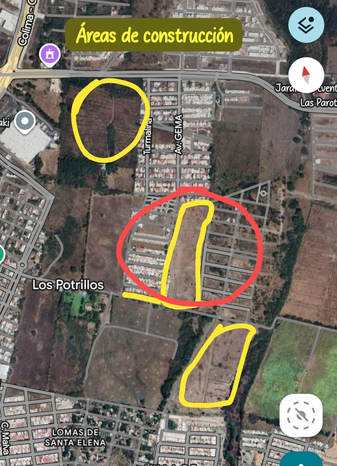 Áreas de construcción de las Viviendas del Bienestar en la zona ISENCO